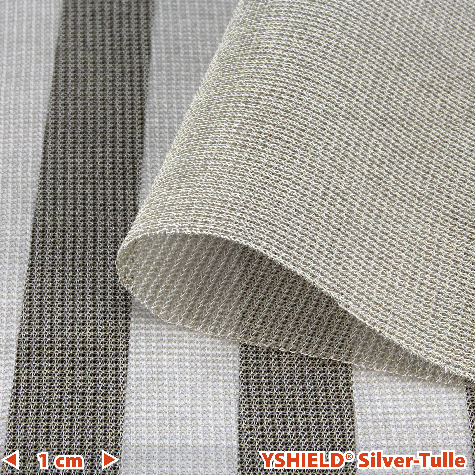 YSHIELD® SILVER-TULLE | Abschirmstoff | Breite 130 cm | 1 Meter – Bild 1